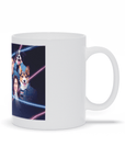 Taza personalizada 'Lazer Portrait 2 Pet &amp; Humans' de los años 80