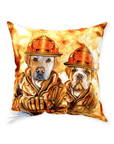 Cojín personalizado para 2 mascotas 'Los Bomberos'