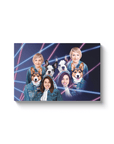 Lienzo personalizado 'Lazer Portrait 2 Pet &amp; Humans(Mujeres) de los años 80'