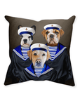 Cojín personalizado con 3 mascotas 'The Sailors'