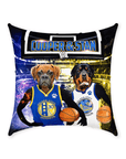 Cojín personalizado para 2 mascotas 'Golden State Doggos'