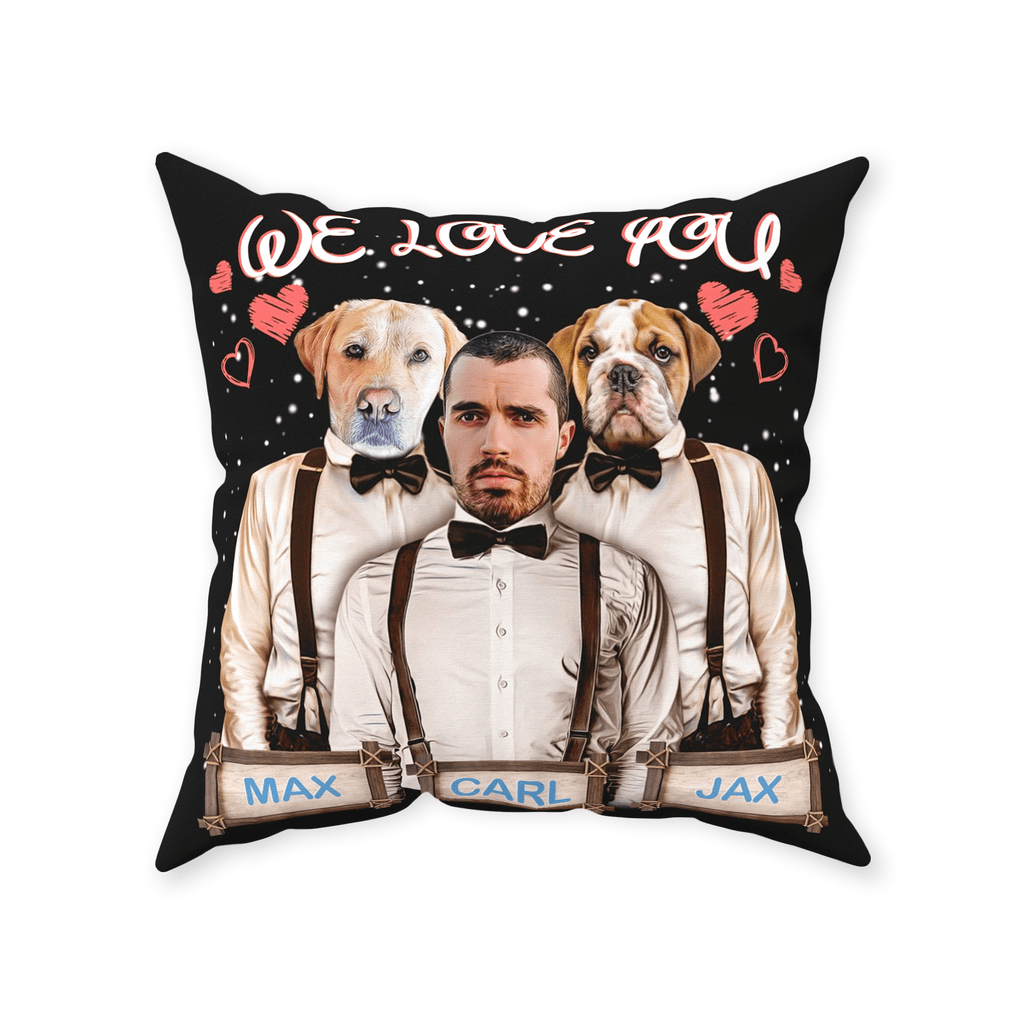 Almohada personalizada para mascotas/humanos &#39;Te amamos&#39;