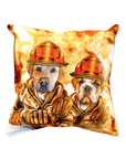 Cojín personalizado para 2 mascotas 'Los Bomberos'