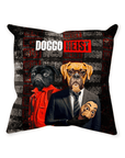 Cojín personalizado para 2 mascotas 'Doggo Heist'