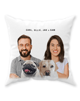 Cojín personalizado moderno para 2 mascotas y humanos