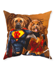 Cojín personalizado para 2 mascotas 'Superdog &amp; Wonder Doggette'