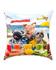 Cojín personalizado para 3 mascotas 'The Beach Dogs'