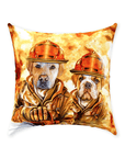 Cojín personalizado para 2 mascotas 'Los Bomberos'