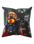 Cojín personalizado para 2 mascotas 'Superdog y Batdog'