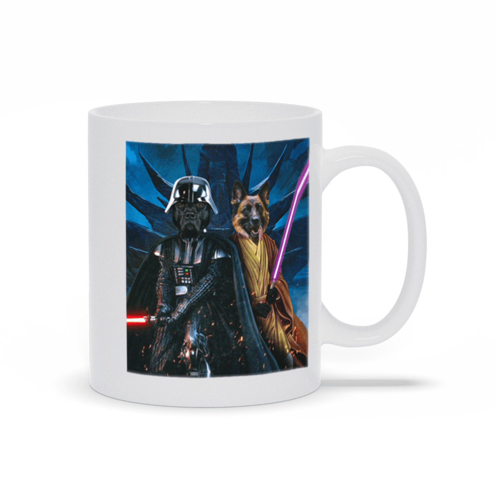 Taza personalizada para 2 mascotas &#39;Darth Woofer &amp;amp; Jedi-Doggo&#39;