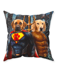 Cojín personalizado para 2 mascotas 'Superdog &amp; Aquadog'