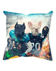 Cojín personalizado para 2 mascotas 'Jacksonville Doggos'