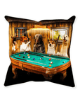 Cojín personalizado para 5 mascotas 'The Pool Players'