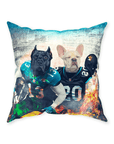 Cojín personalizado para 2 mascotas 'Jacksonville Doggos'