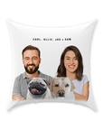 Cojín personalizado moderno para 2 mascotas y humanos