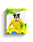 Lienzo personalizado para mascotas 'Brazil Doggos Soccer'