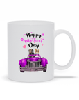 Taza personalizada para mamá mascota 'Coche clásico del Día de la Madre'