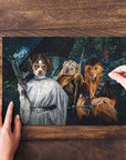 'Star Woofers 3' Puzzle personalizado de 3 mascotas