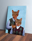 Lienzo personalizado con 2 gatos 'Step-Kitties'